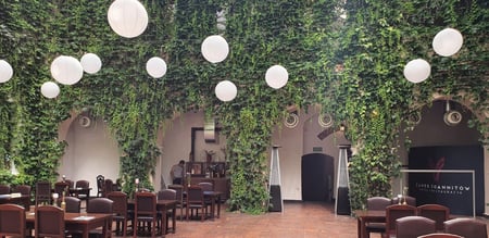 Angenehme Temperaturen auf der Terrasse von Schloss Łagów