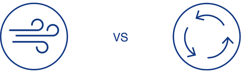 Fresh air vs re-use air